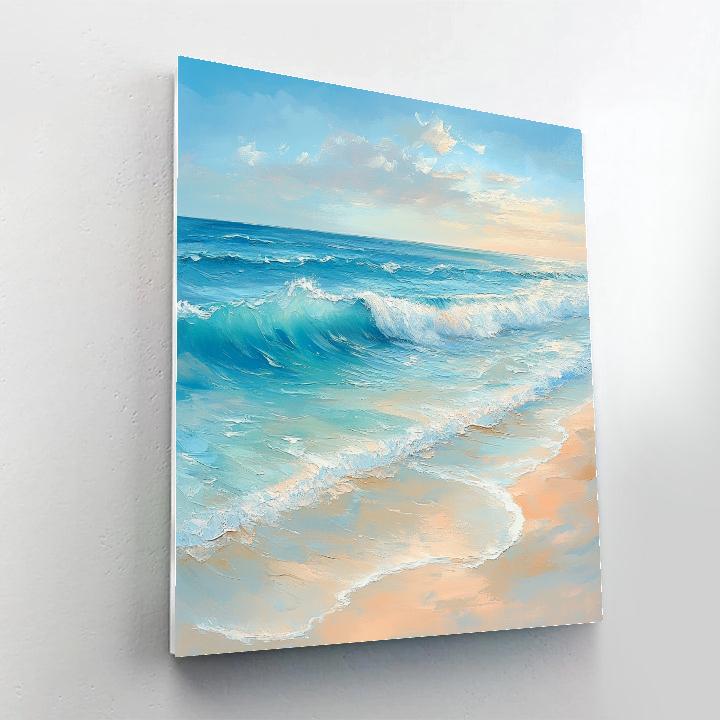 Claude Monet Inspired Gentle Surf Along Sandy Shore DIY paint by numbers
