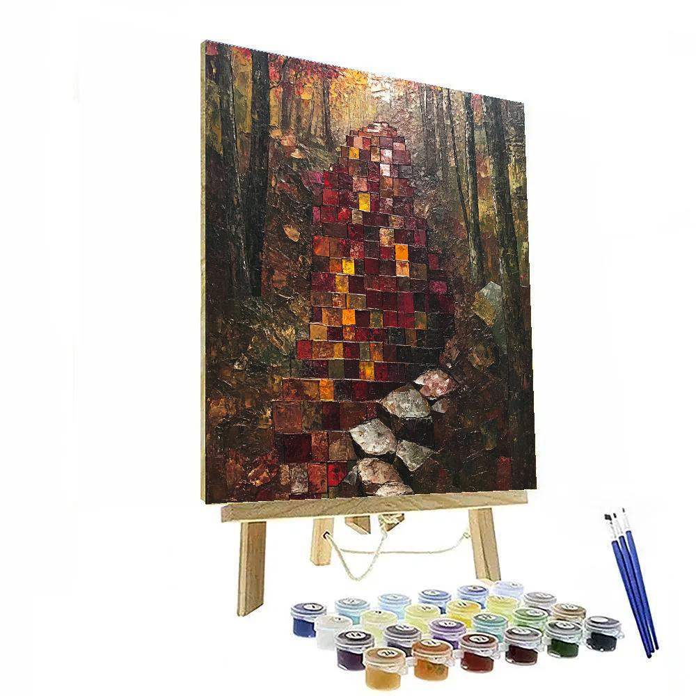 Jean-Paul Riopelle Inspired Ember Mosaic Autumn Ravine Number painting