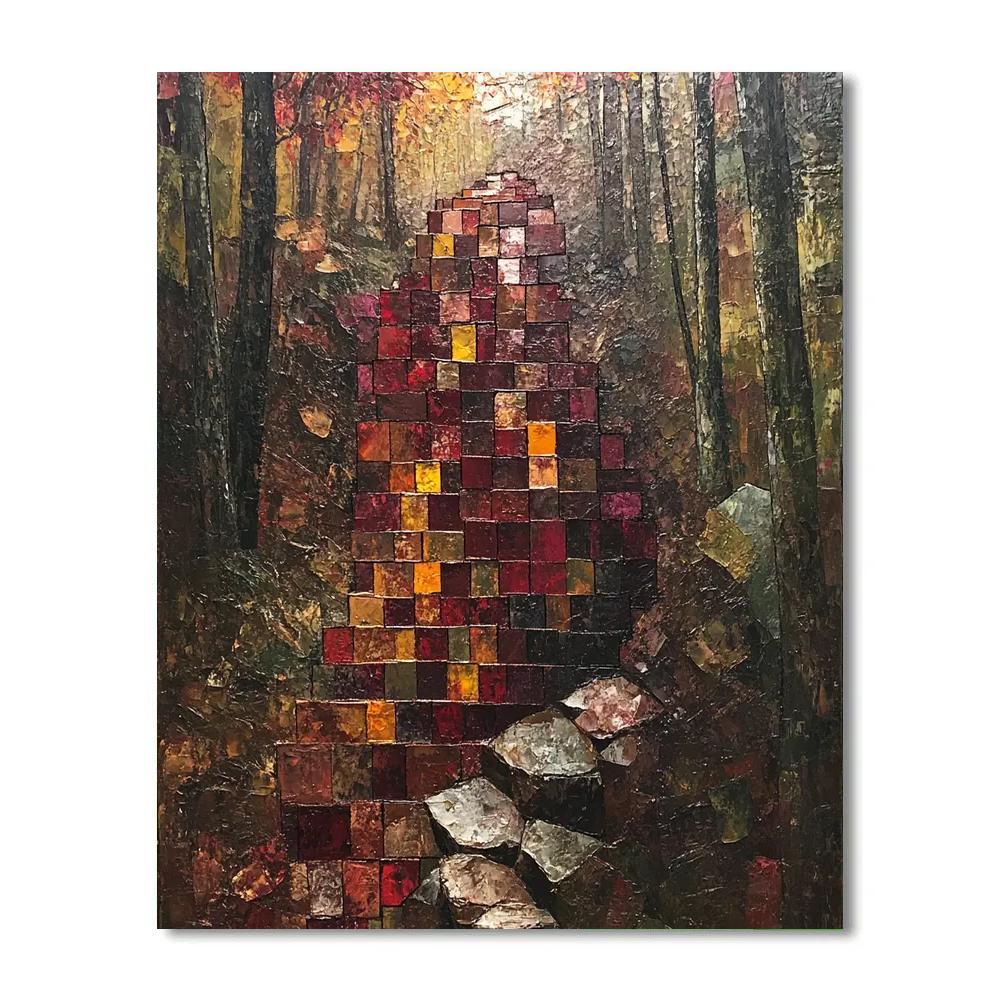 Jean-Paul Riopelle Inspired Ember Mosaic Autumn Ravine Number painting
