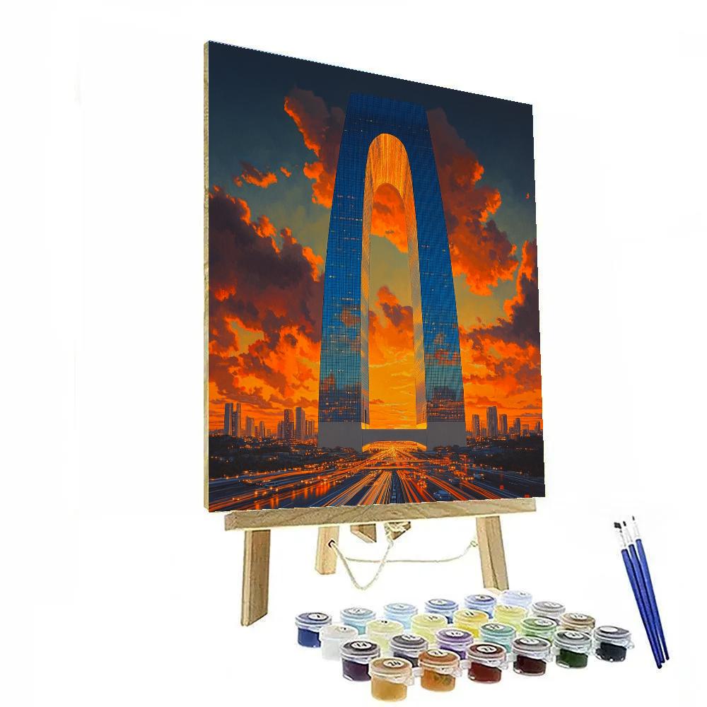 Kingdom Centre Sky Bridge Riyadh Saudi Arabia painting number kit