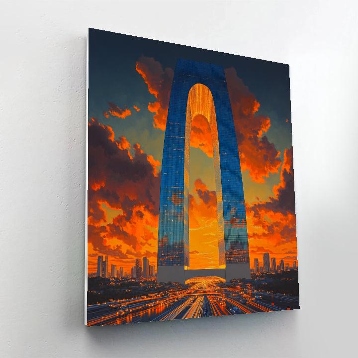 Kingdom Centre Sky Bridge Riyadh Saudi Arabia painting number kit