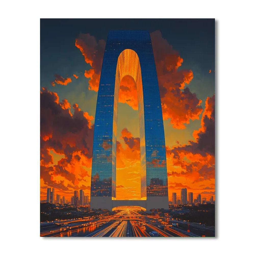 Kingdom Centre Sky Bridge Riyadh Saudi Arabia painting number kit