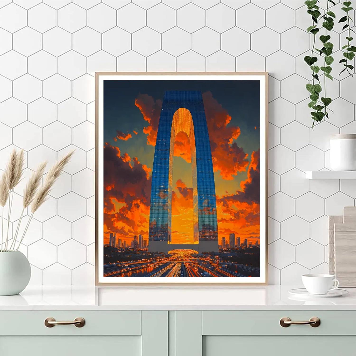 Kingdom Centre Sky Bridge Riyadh Saudi Arabia painting number kit