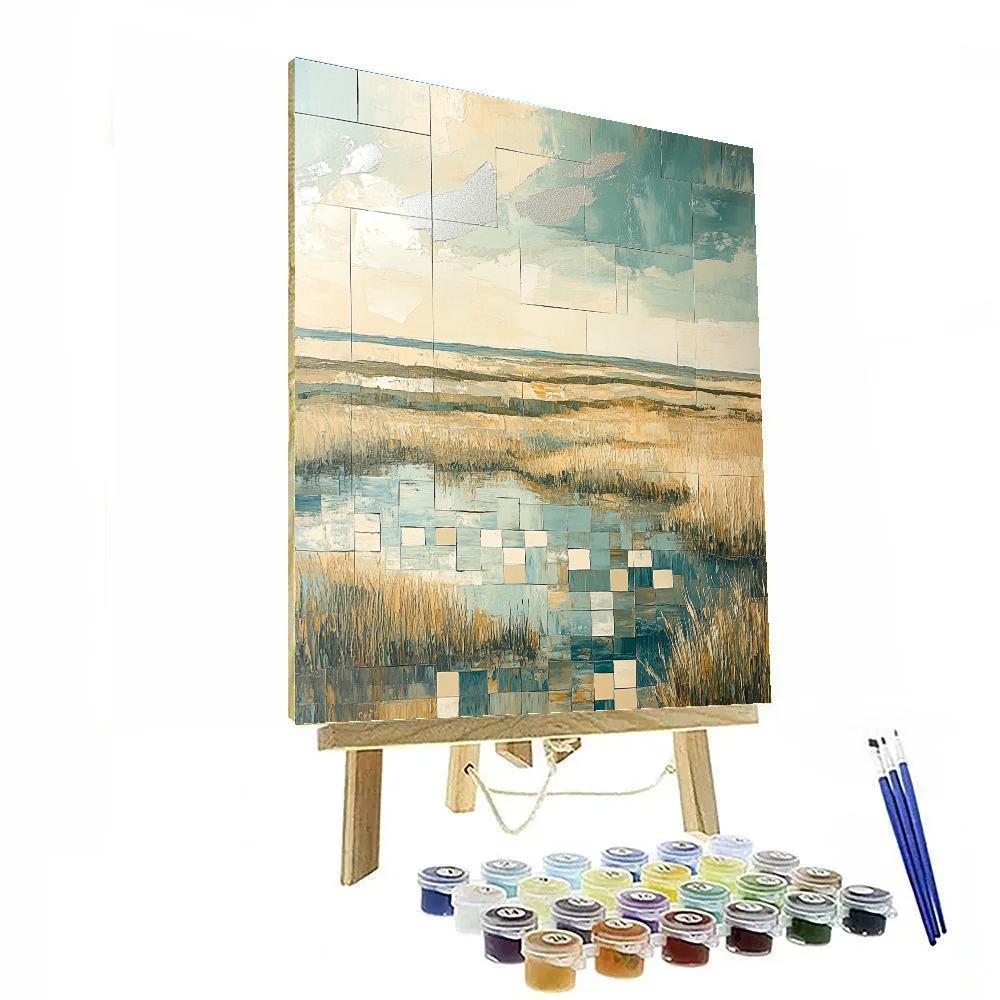 Jean-Paul Riopelle Inspired Silver Wind Across Marsh Fragments Number painting