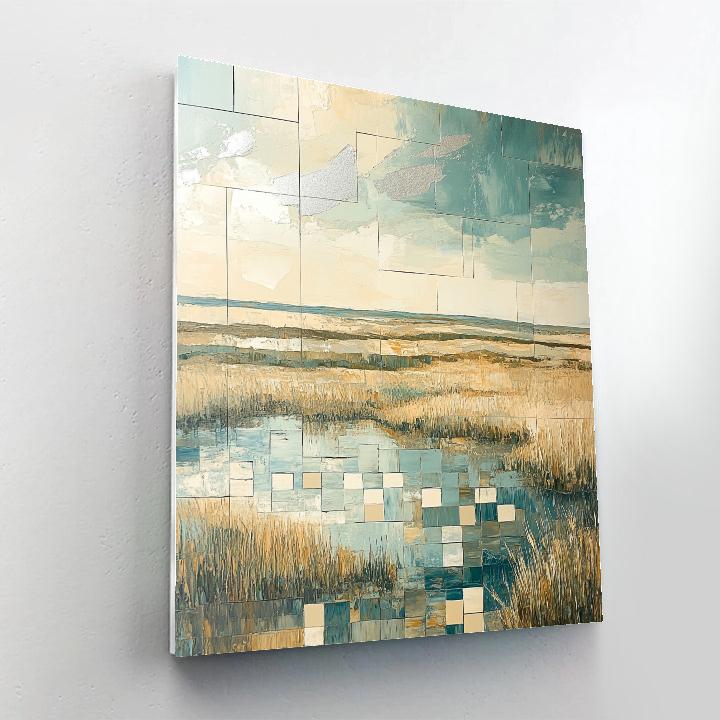 Jean-Paul Riopelle Inspired Silver Wind Across Marsh Fragments Number painting