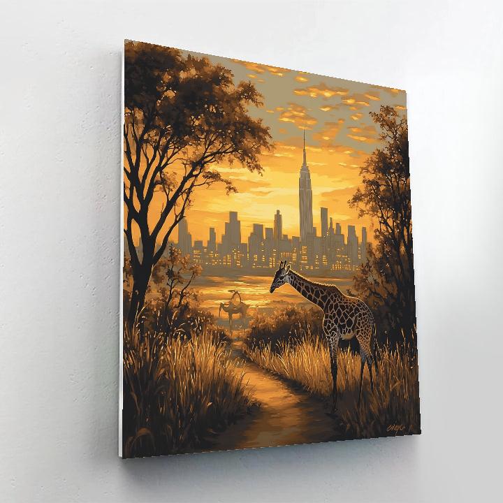 Nairobi National Park City Skyline Nairobi Kenya paint by color