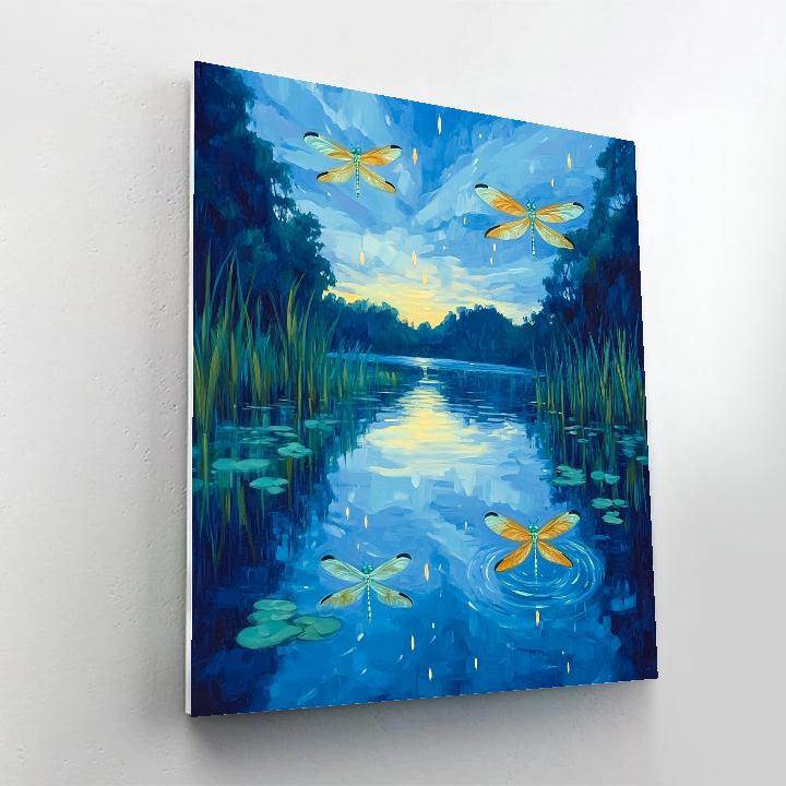 Frida Kahlo Inspired Lagoon Of Time And Dragonflies Paint by numbers art