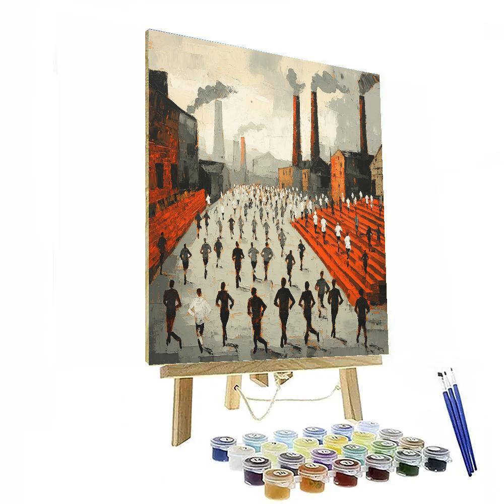 L S Lowry Inspired Factory Marathon Paint by numbers art