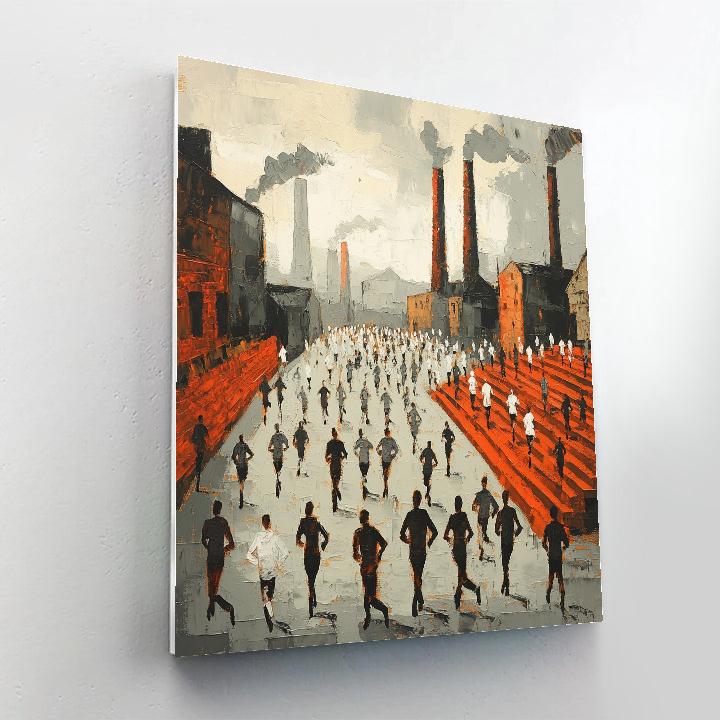 L S Lowry Inspired Factory Marathon Paint by numbers art