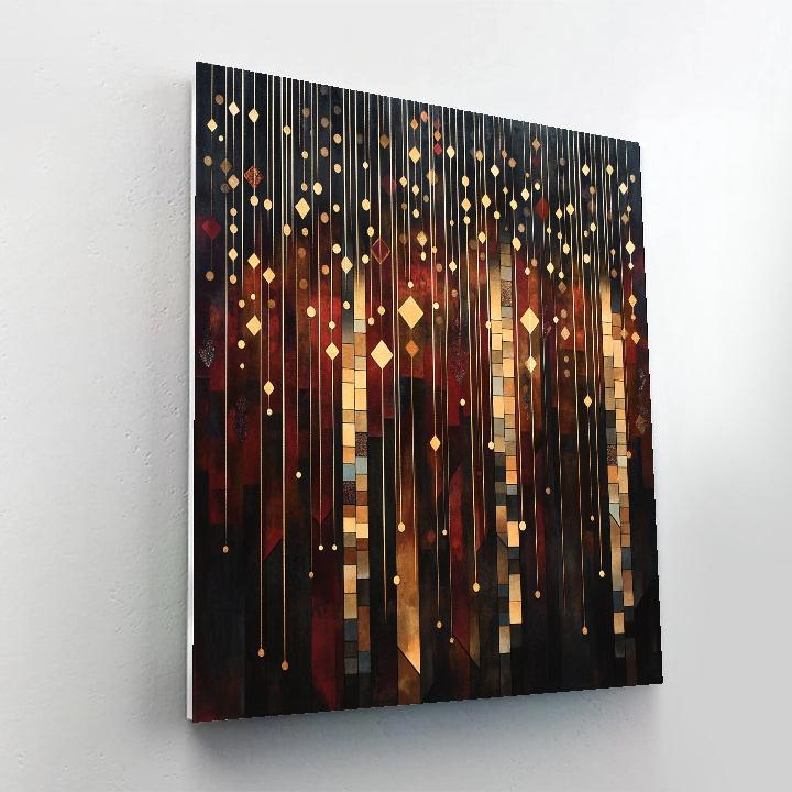 Gustav Klimt Inspired Golden Rain Of Meteors Number painting