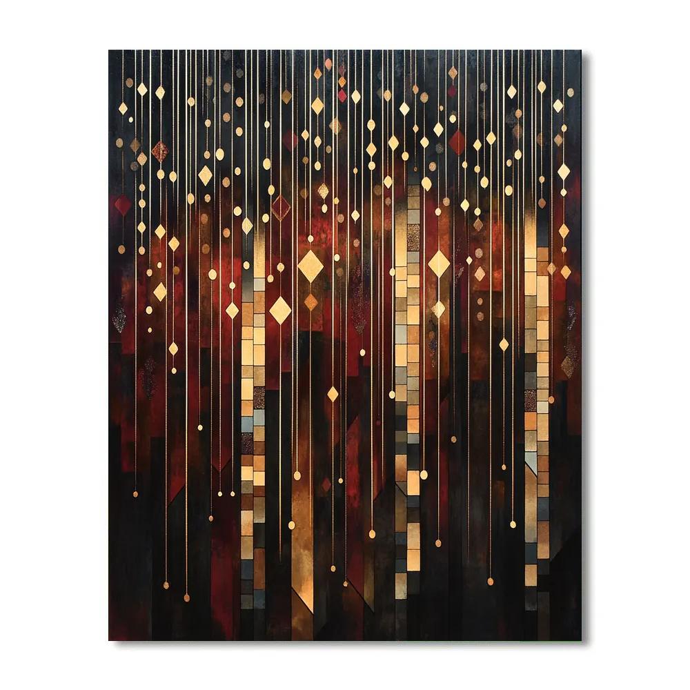 Gustav Klimt Inspired Golden Rain Of Meteors Number painting