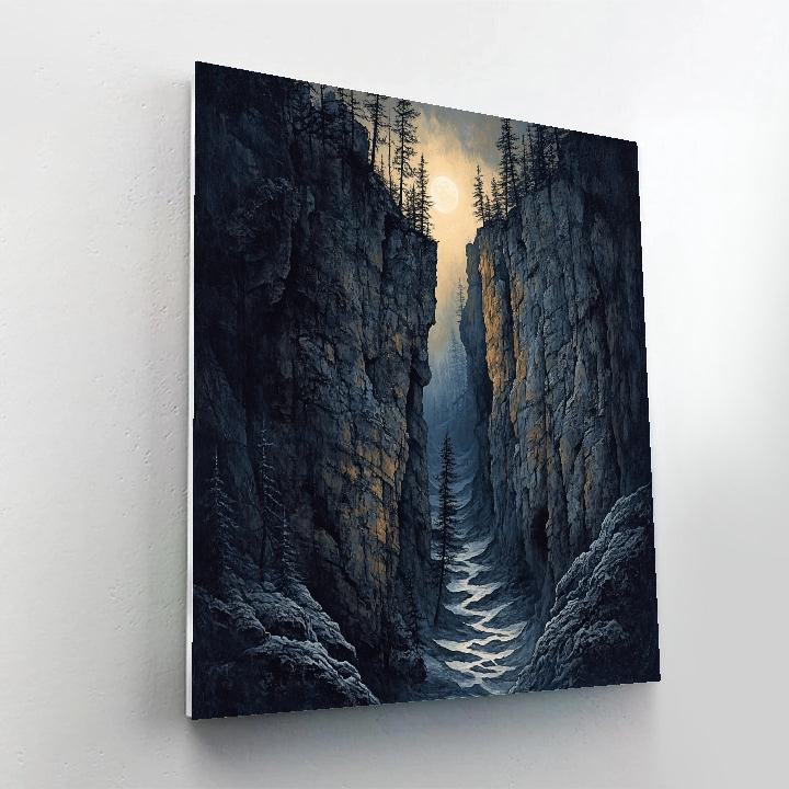 Francisco Goya Inspired Moonlit Ravine With Withered Pines Number painting