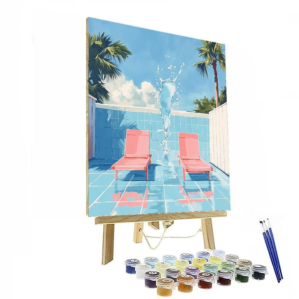 David Hockney Inspired Pool Morning paint by number