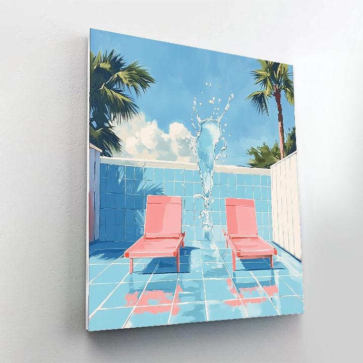 David Hockney Inspired Pool Morning paint by number