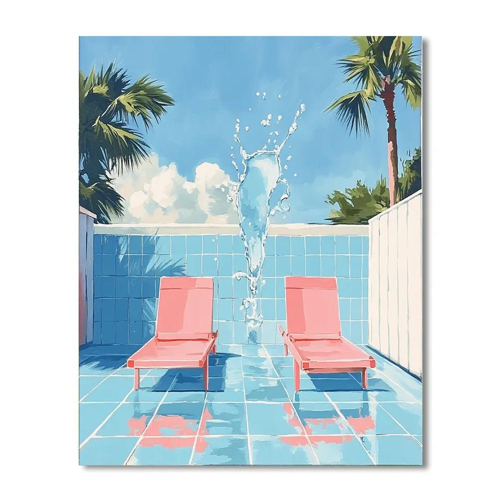 David Hockney Inspired Pool Morning paint by number