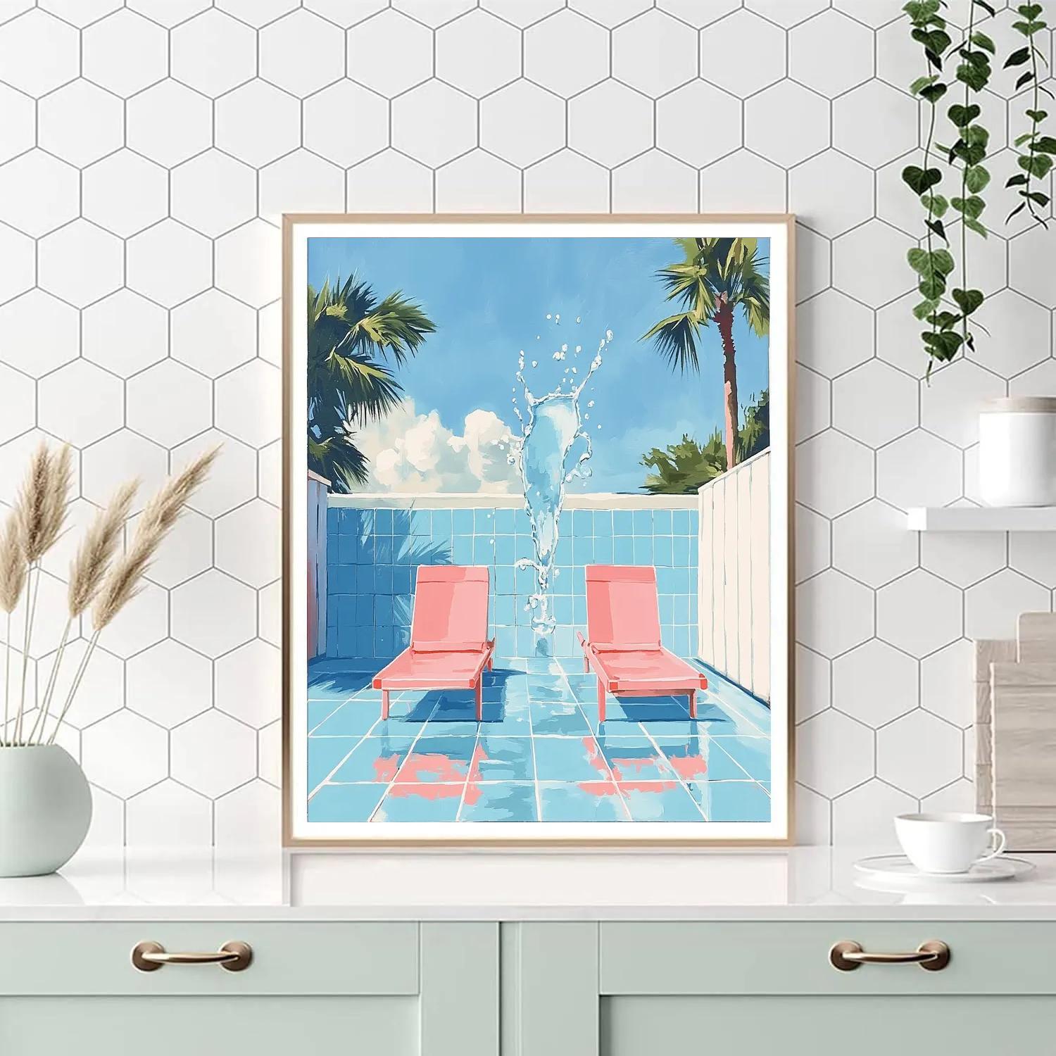 David Hockney Inspired Pool Morning paint by number