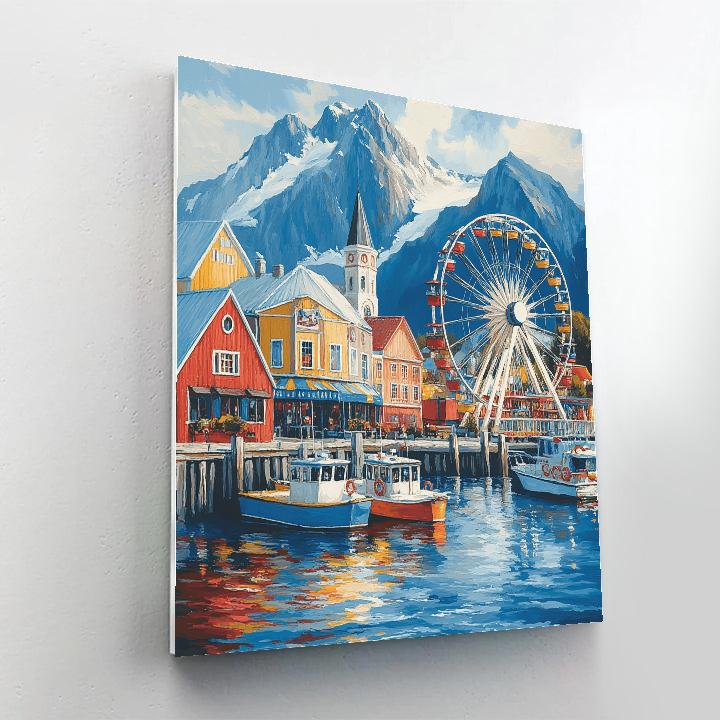 VA Waterfront And Table Mountain Cape Town South Africa paint by color