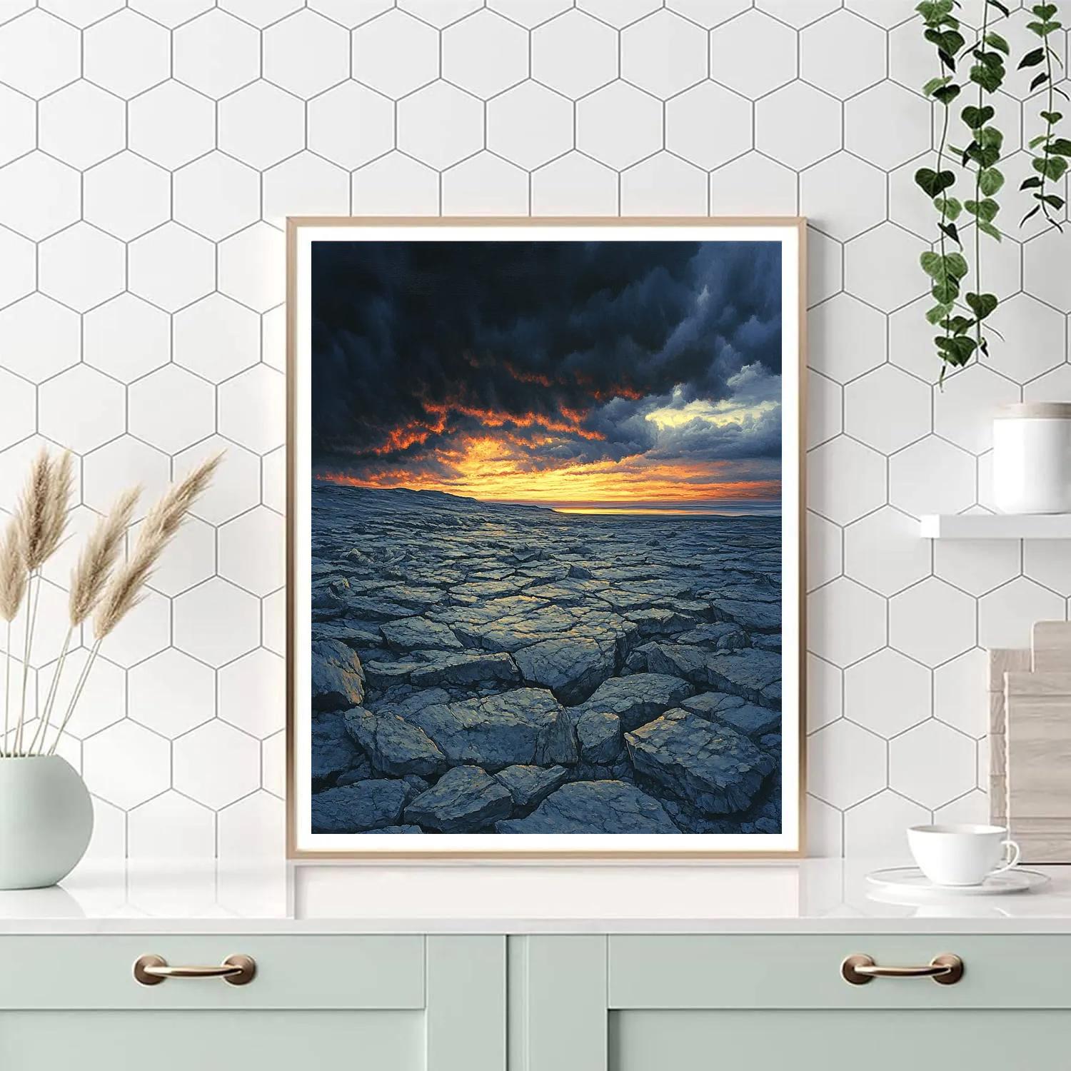 Francisco Goya Inspired Ember Horizon Beyond Barren Plateau painting number kit