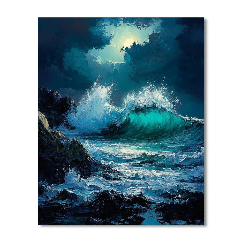 Gustave Courbet Inspired Sea Surge painting number kit