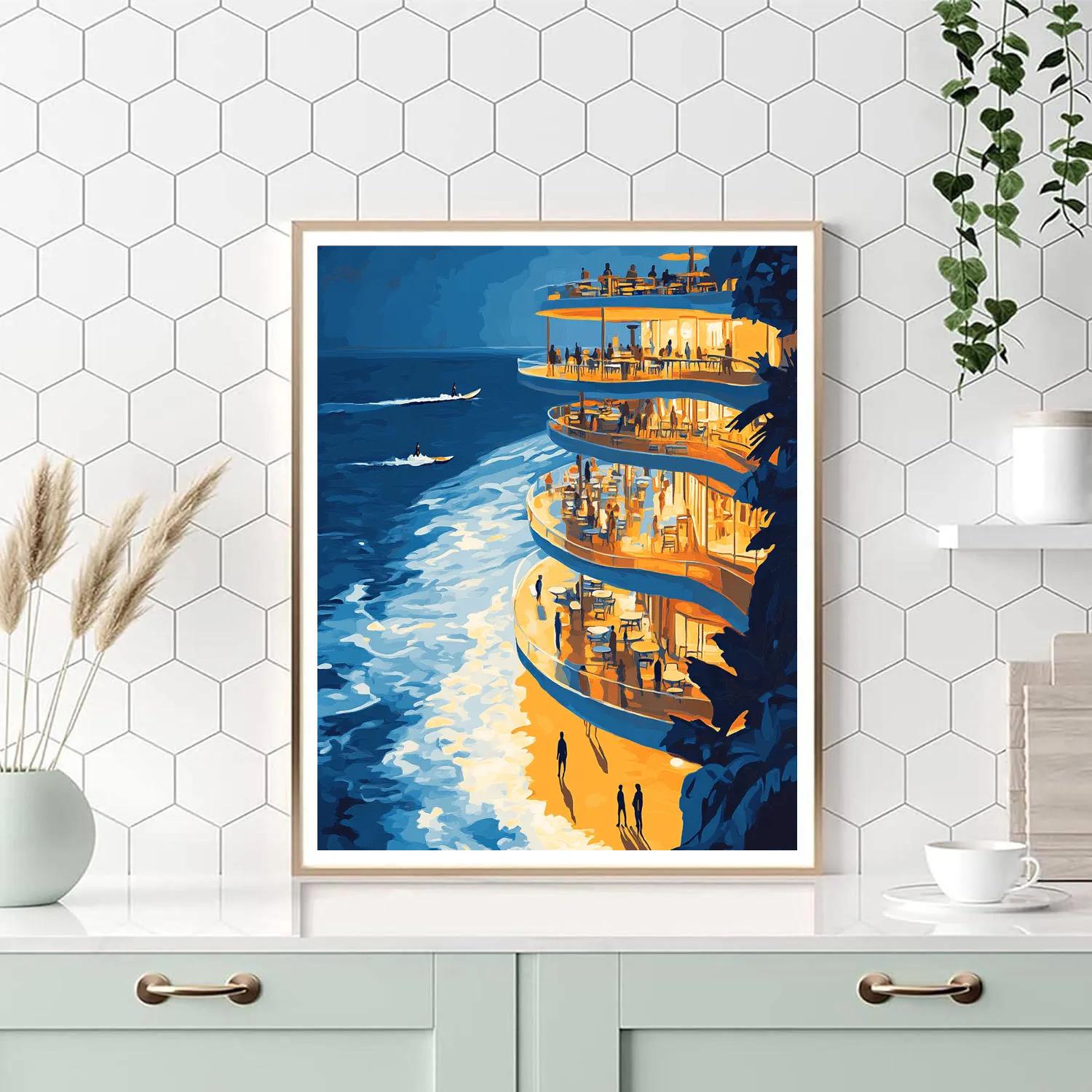 Corniche Ain Diab Surf Casablanca Morocco paint by number