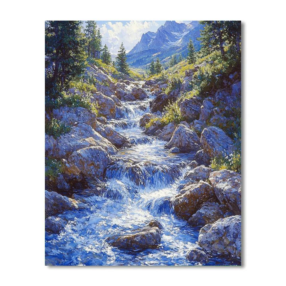 Winslow Homer Inspired Mountain Stream painting number kit