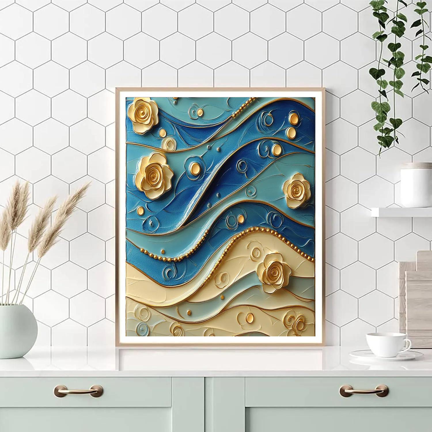 Gustav Klimt Inspired Sapphire Drift Choir Numbered painting kits