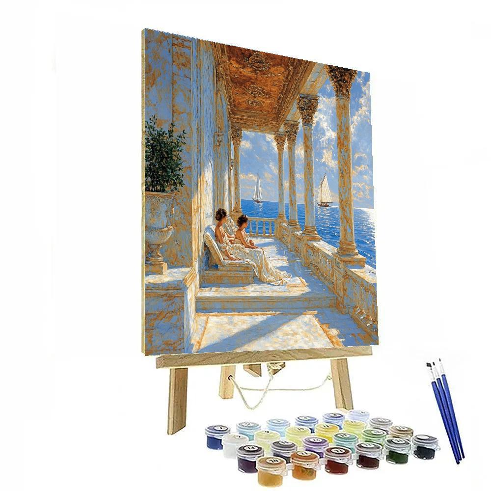 Alma Tadema Inspired Marble Terrace Number painting