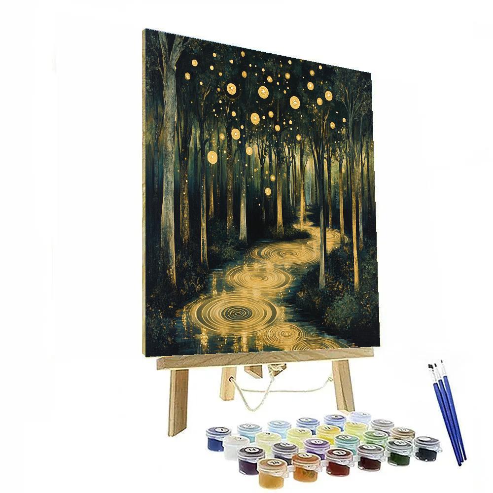 Gustav Klimt Inspired Nocturne Spiral Lanterns paint by numbers