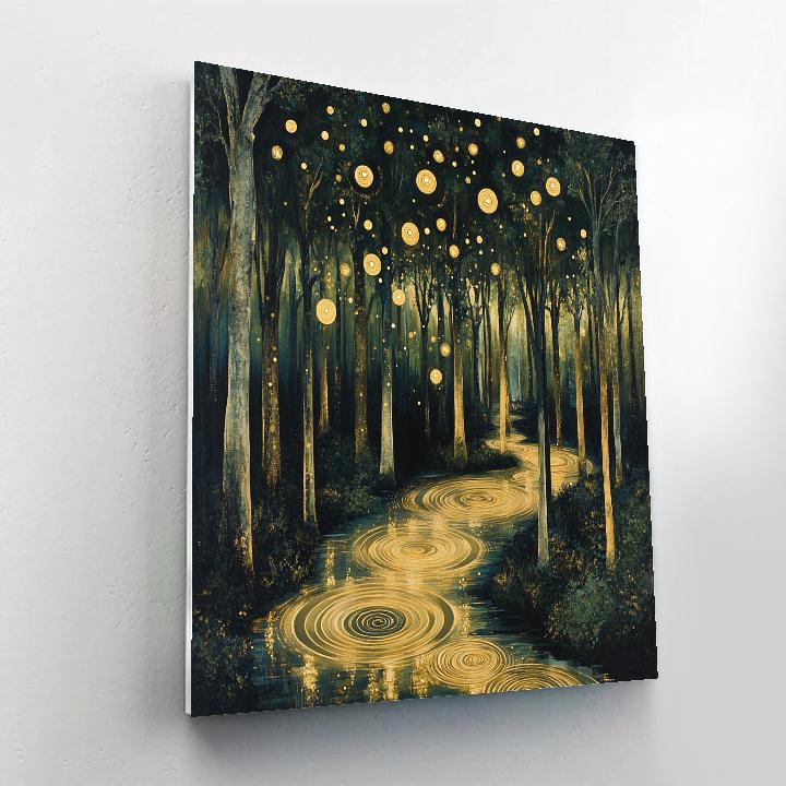 Gustav Klimt Inspired Nocturne Spiral Lanterns paint by numbers