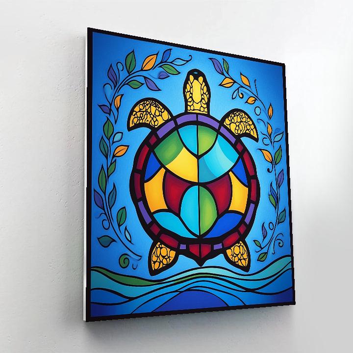 Norval Morrisseau Inspired Turtle Of The Four Winds Waters paint by number