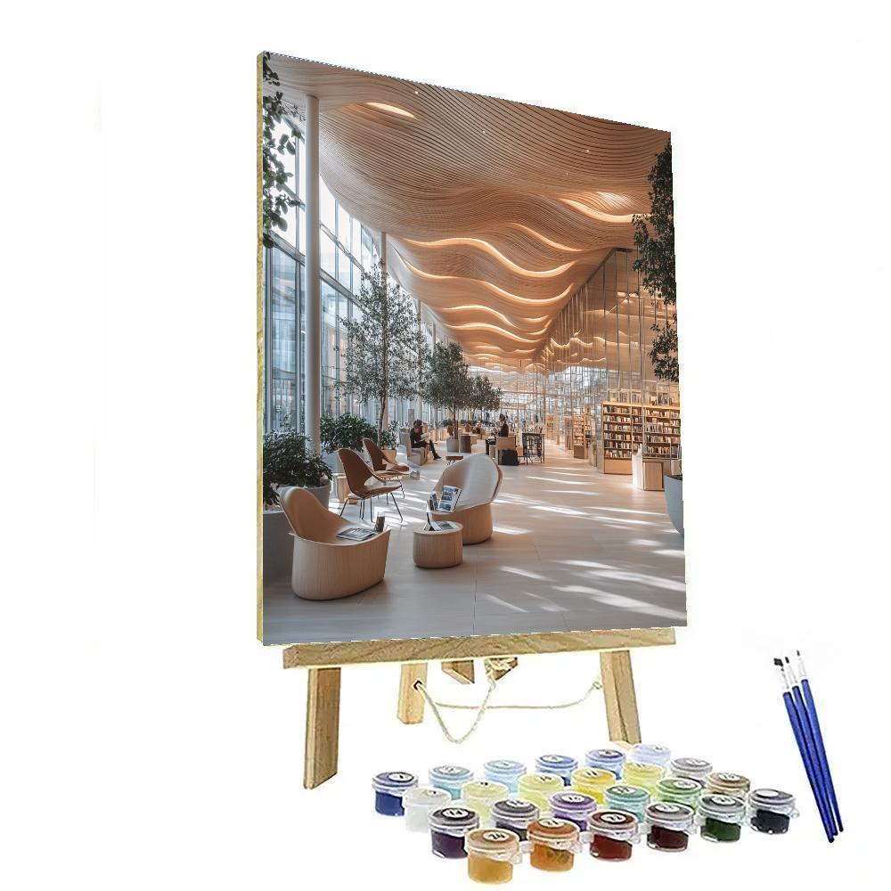 Oodi Central Library Atrium Helsinki Finland paint by number