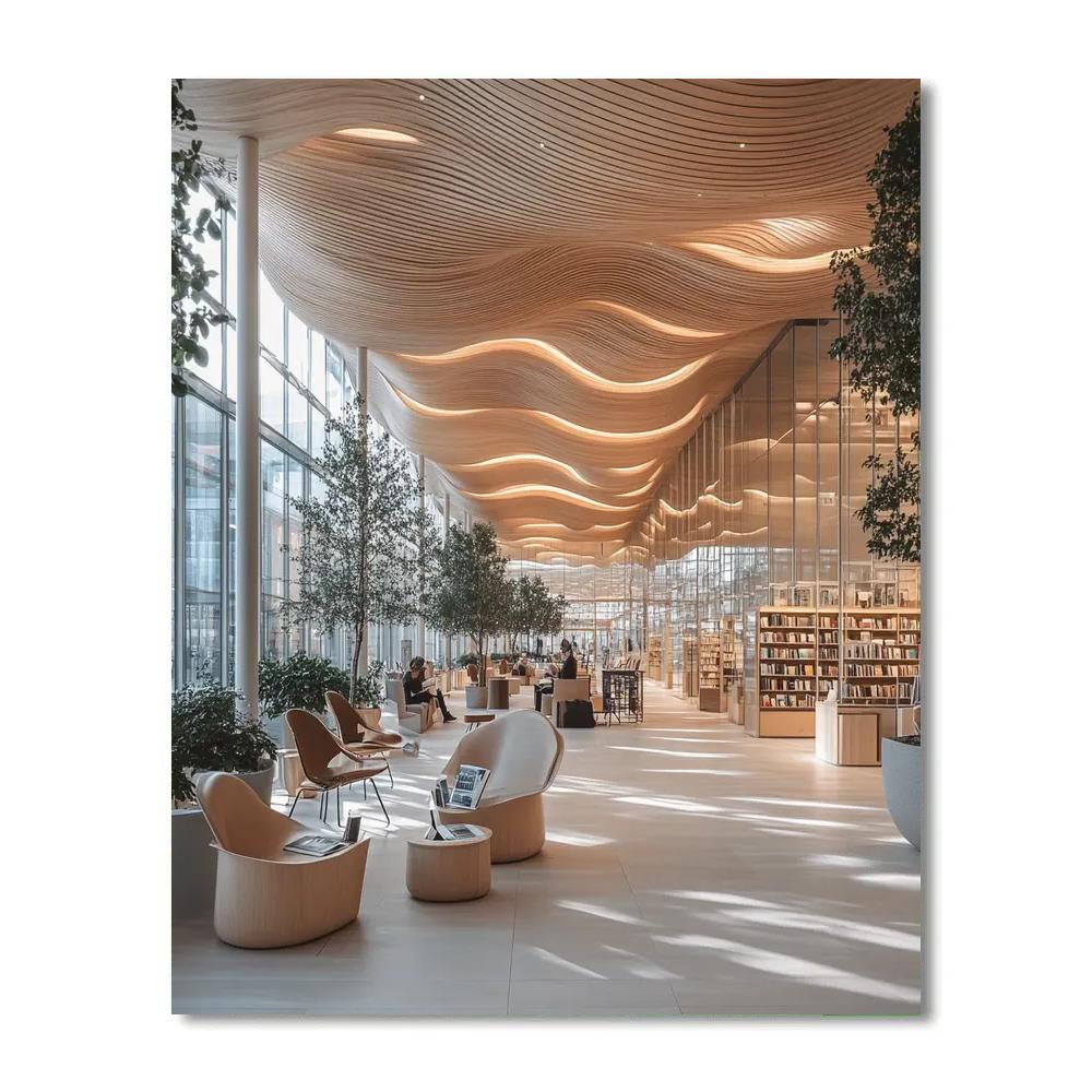 Oodi Central Library Atrium Helsinki Finland paint by number