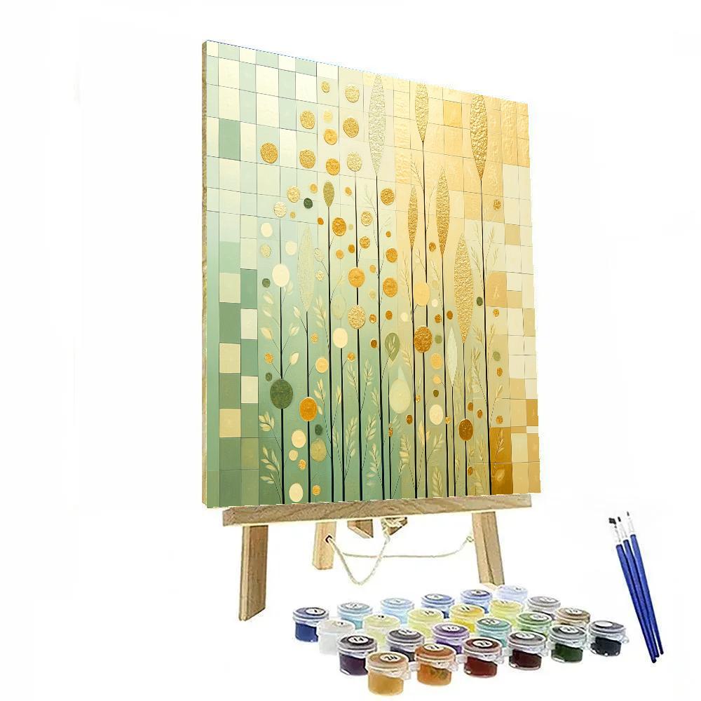 Gustav Klimt Inspired Meadow Of Silent Glyphs Paint by numbers kits