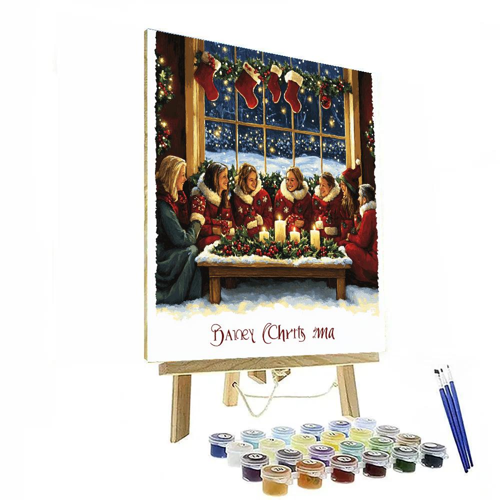 Midnight Holly Gathering Numbered painting kits