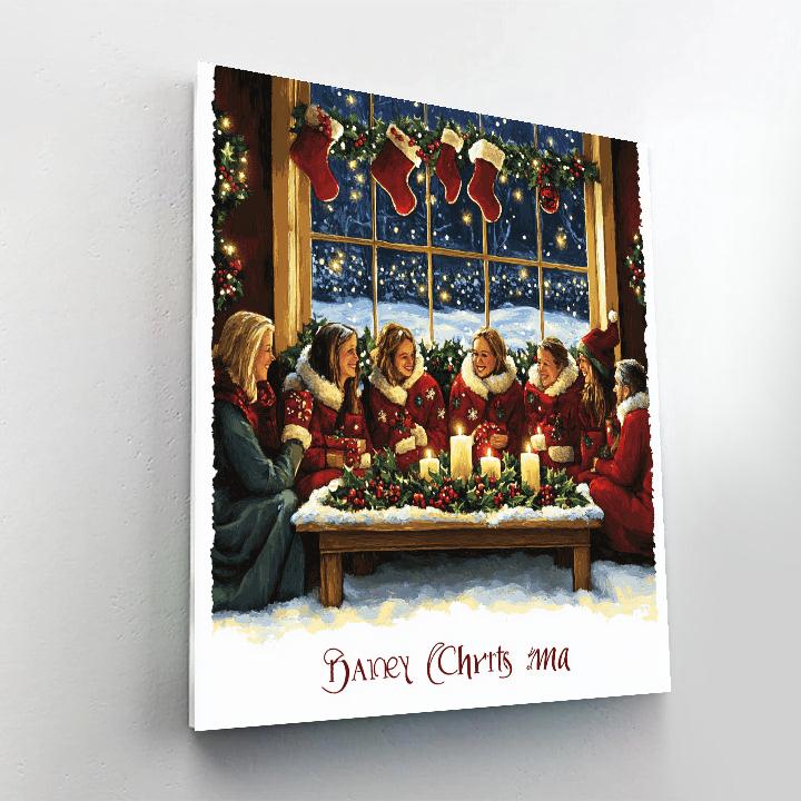 Midnight Holly Gathering Numbered painting kits