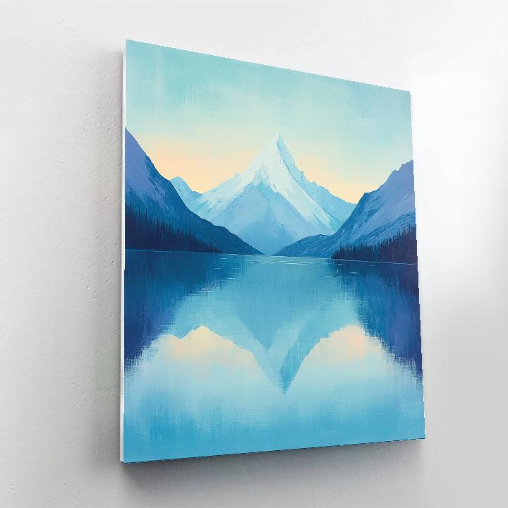 Lawren Harris Inspired Luminous Glacier Above Silent Lake paint by number