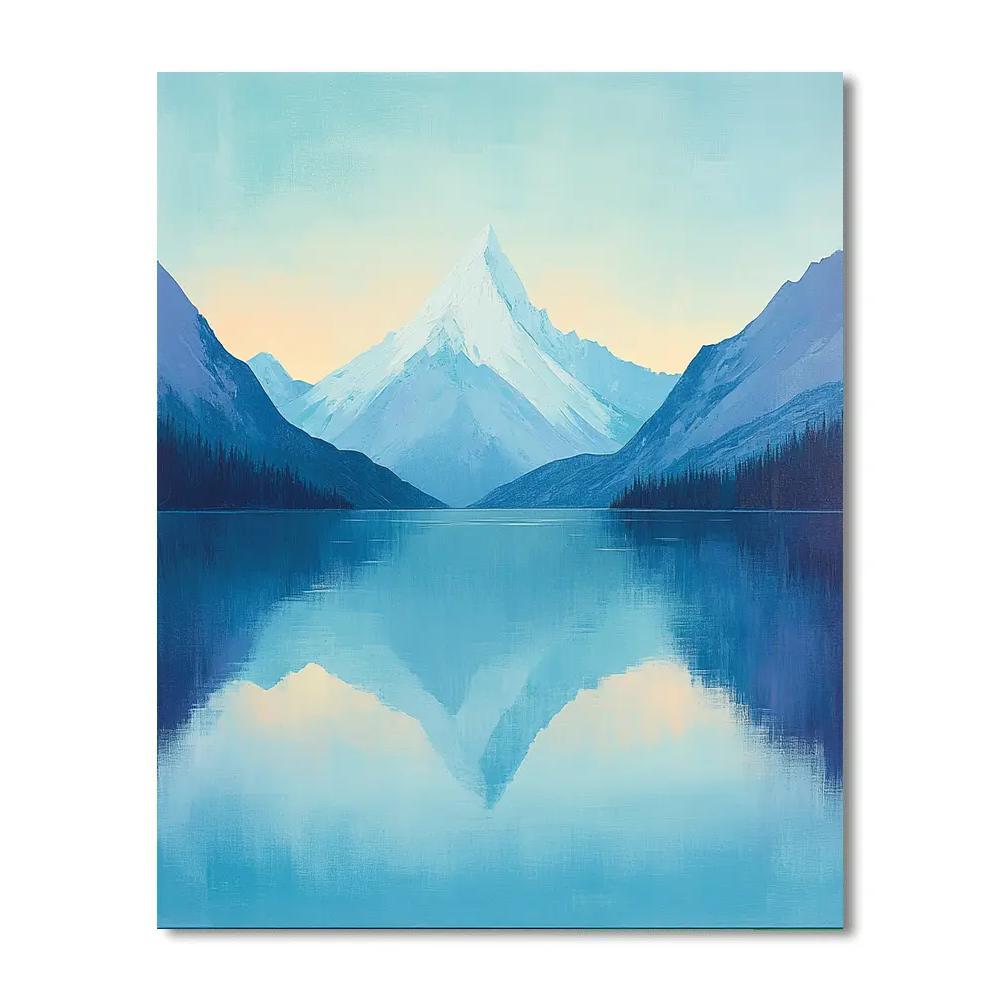 Lawren Harris Inspired Luminous Glacier Above Silent Lake paint by number
