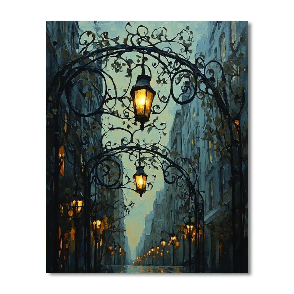 Hector Guimard Inspired Art Nouveau Metro Street Paint by numbers kits