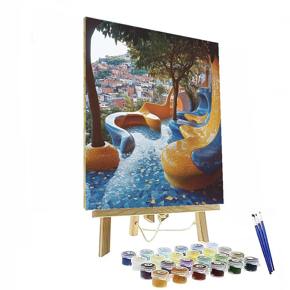 Antonio Gaudi Inspired Mosaic Garden paint by color