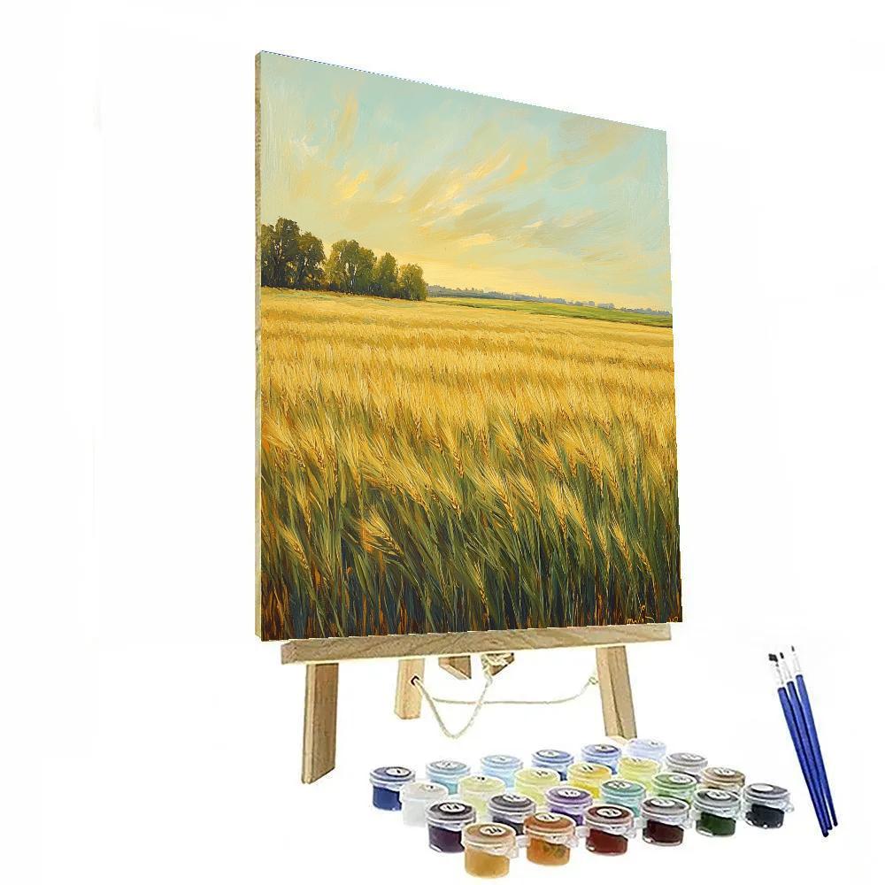 Claude Monet Inspired Late Summer Light On Barley Field painting number kit
