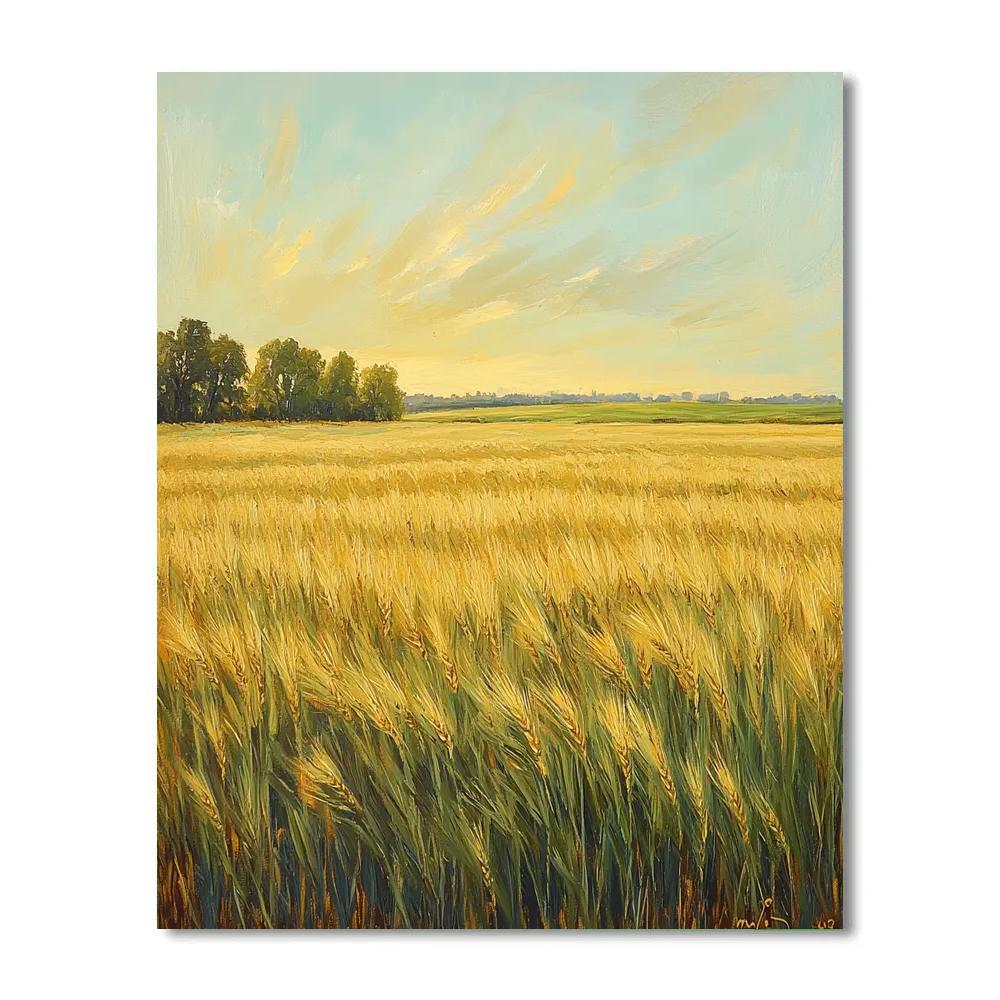 Claude Monet Inspired Late Summer Light On Barley Field painting number kit