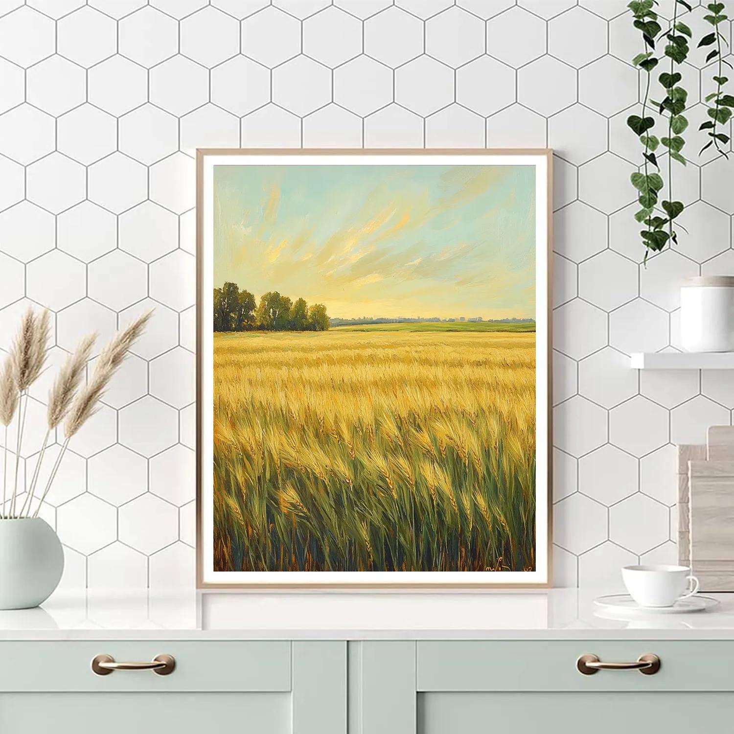 Claude Monet Inspired Late Summer Light On Barley Field painting number kit