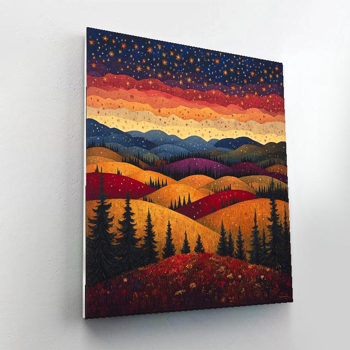 J. E. H. MacDonald Inspired Autumn Constellations Over Algoma Hills paint by color