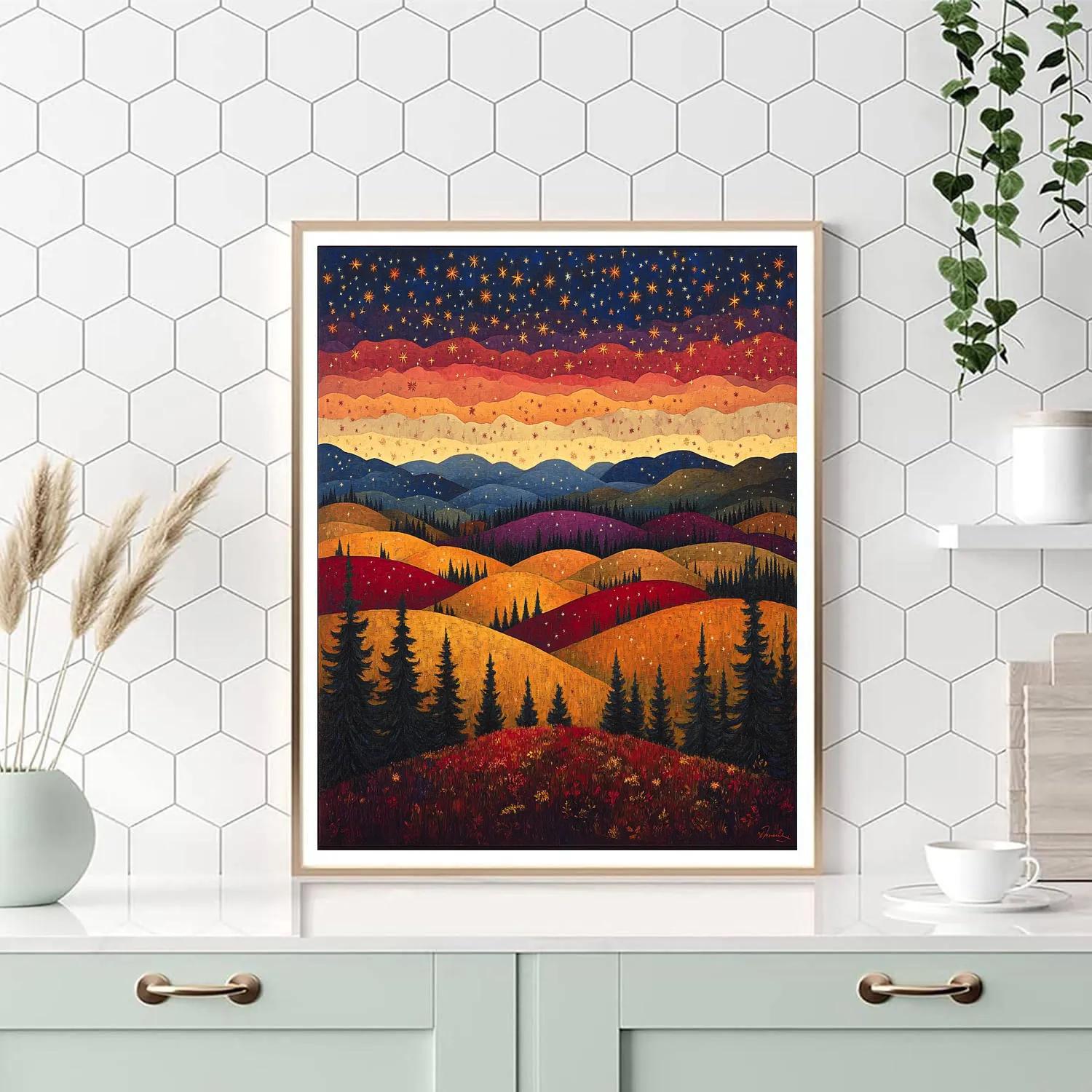 J. E. H. MacDonald Inspired Autumn Constellations Over Algoma Hills paint by color