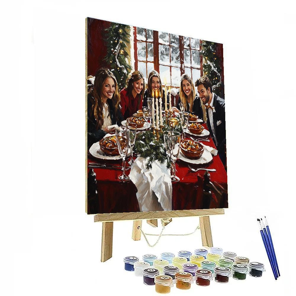 Candlelit Christmas Supper Painting by numbers kit