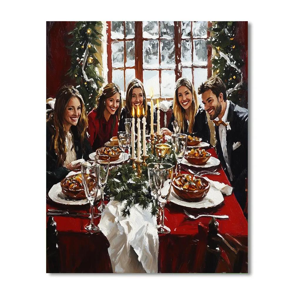Candlelit Christmas Supper Painting by numbers kit