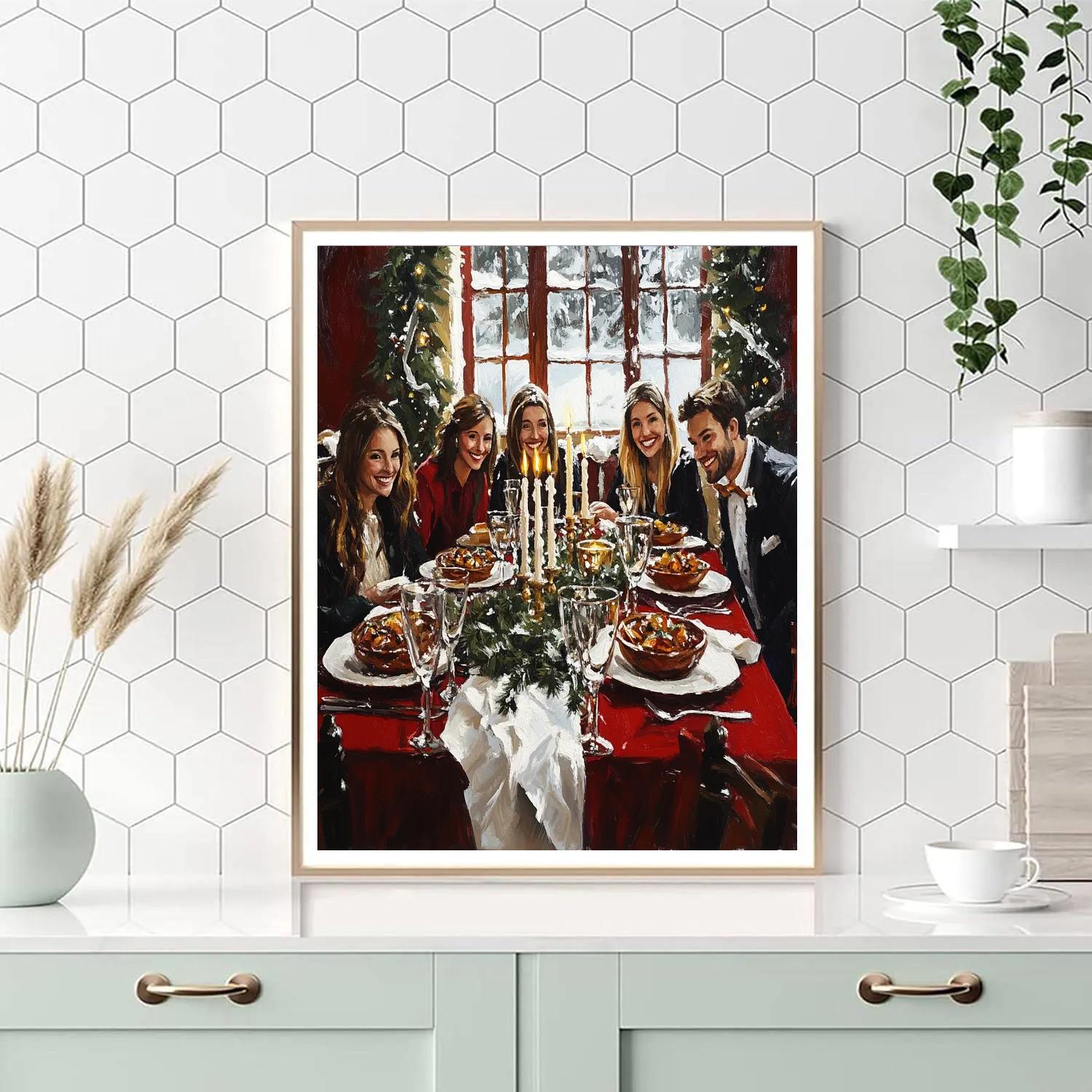 Candlelit Christmas Supper Painting by numbers kit