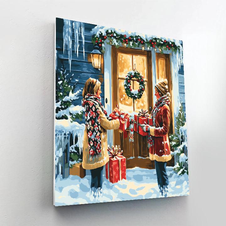 Snowy Porch Gift Exchange paint by numbers