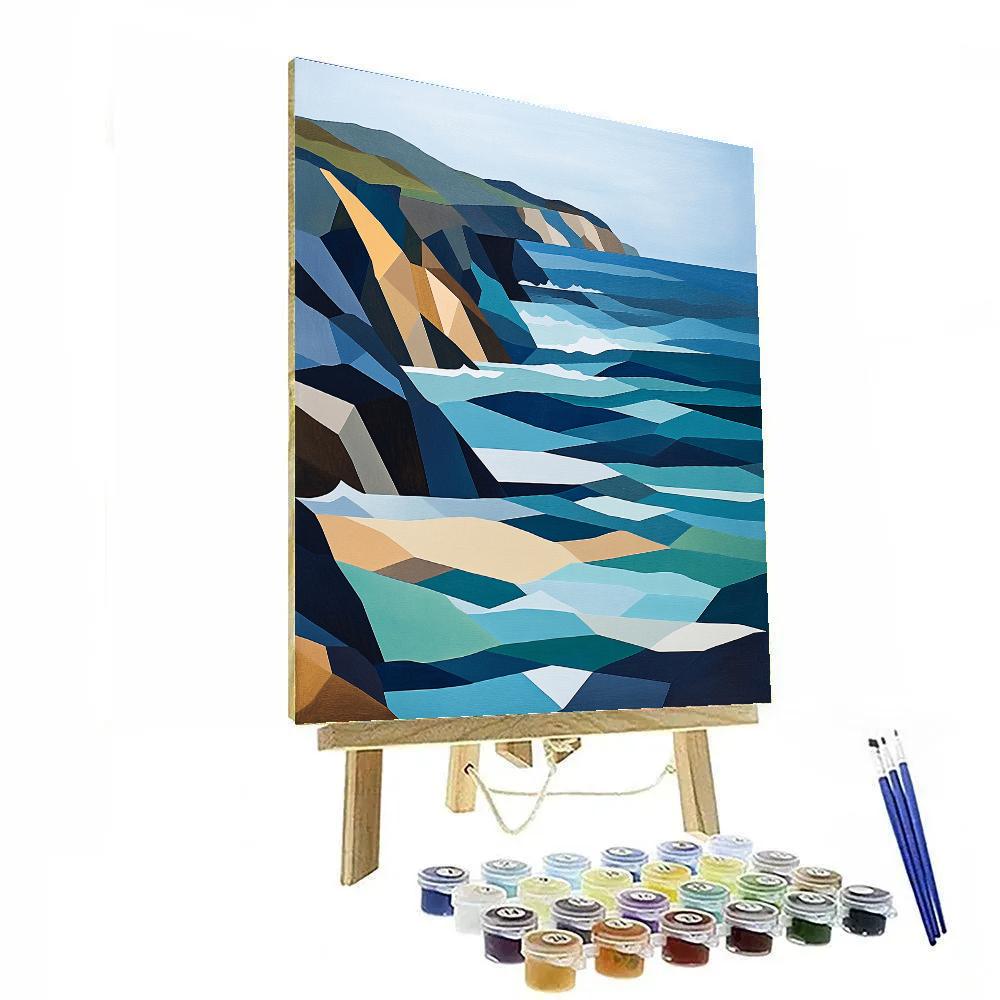Pablo Picasso Inspired Cubist Tidal Coastline paint by numbers