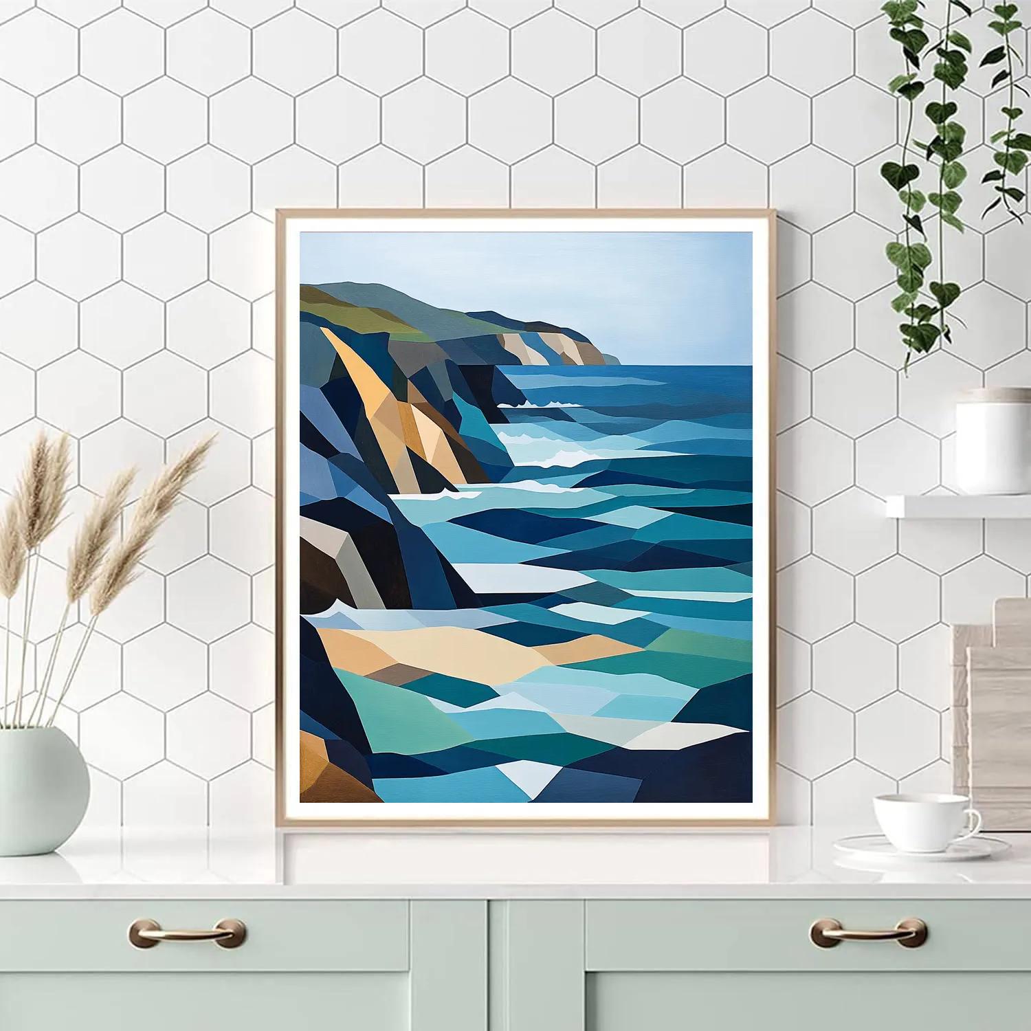 Pablo Picasso Inspired Cubist Tidal Coastline paint by numbers